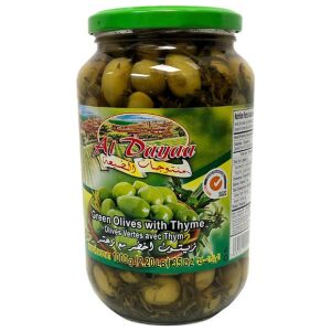 Al Dayaa Green Olives Thyme, 1000g - Papaya Express
