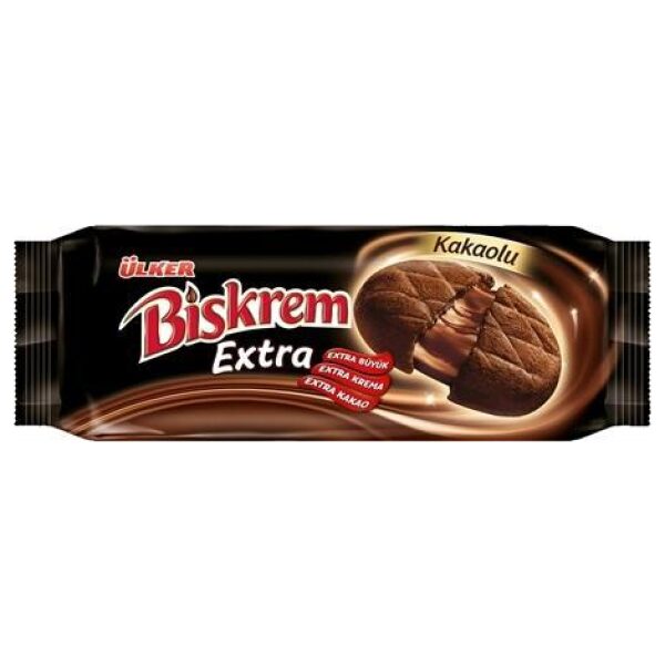 Ulker Biskrem Extra Dark Chocolate Biscuits - 230g - Papaya Express