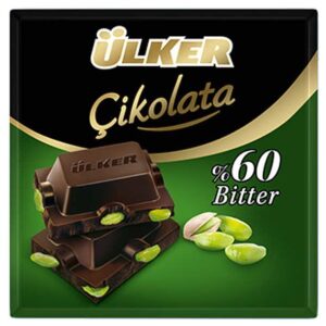 Ulker Cikolata Dark Chocolate With Pistachio - 60g - Papaya Express